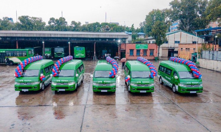 Sajha Yatayat expands electric fleet with five new microbuses for Lalitpur