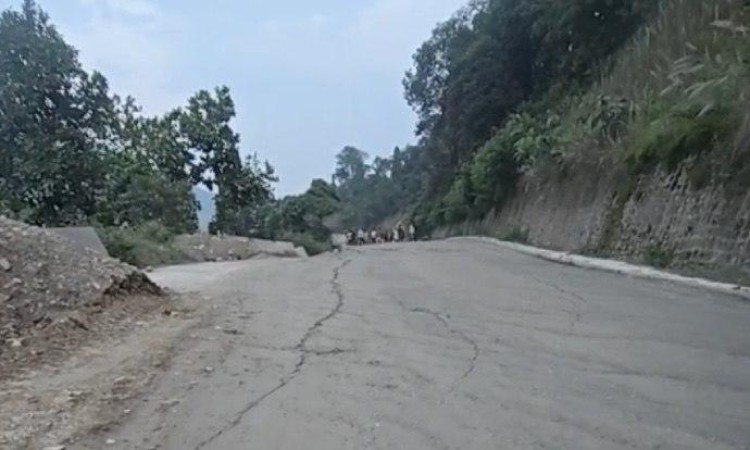 Prithvi highway closed after road subsides in Dhading